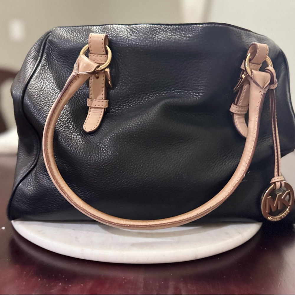 Michael Kors Black and Cream Satchel
